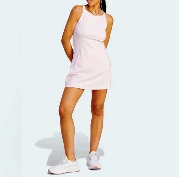 adidas Dresses & Skirts - ADIDAS Women’s Powder Pink City Break Mini Dress Tennis Pickleball Golf Sz L